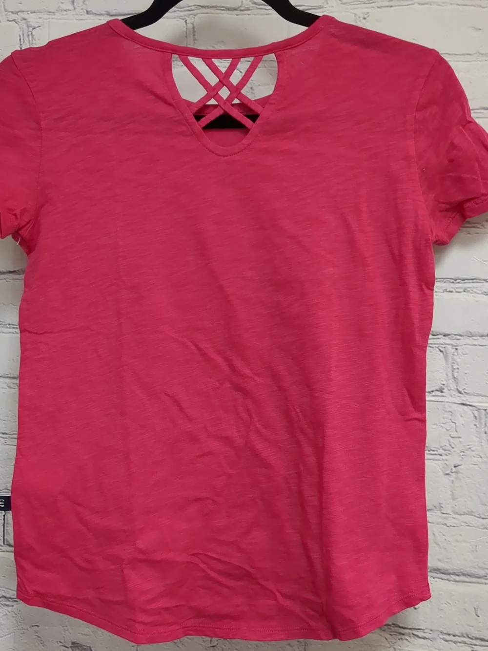 GAP Hot Pink Short Sleeve Tee with Crisscross Back Detail